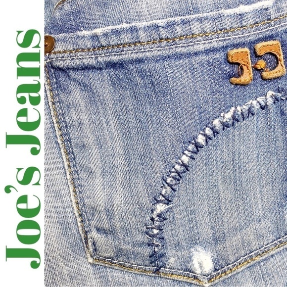 JOE’S JEANS Cigarette Distressed Busted Knee Shae Wash Jeans, Size 25 - Picture 6 of 9